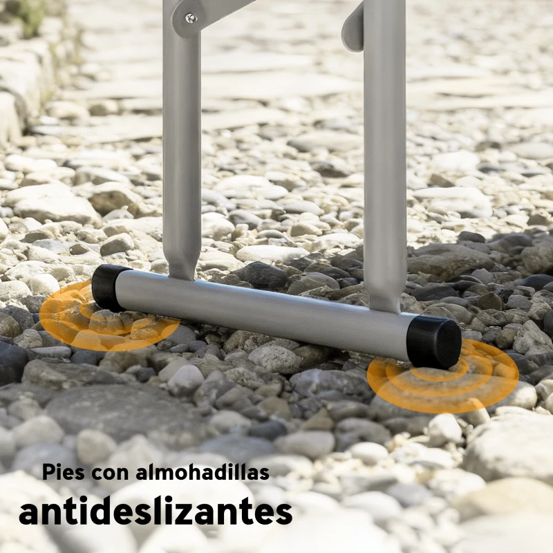 Outsunny Conjunto de Camping Plegable de Mesa y Bancos Asas para Exterior 180x74x74 cm y 182x28x42 cm Blanco