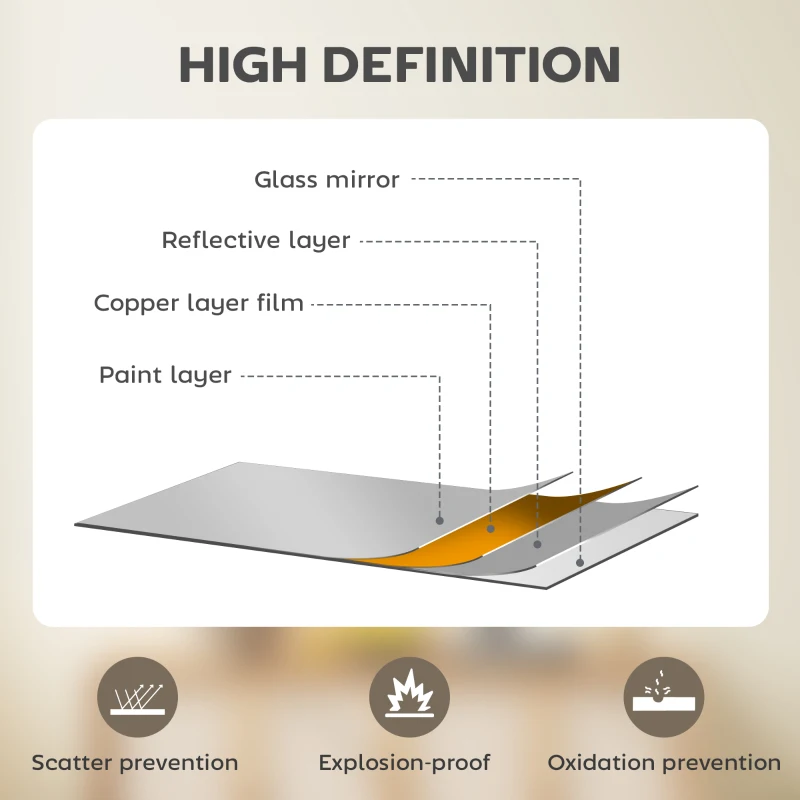 HOMCOM 61cm Decorative Wall Mirror for Bedroom Living Room, Modern Round Bathroom Mirror for Home Decor, Gold Tone