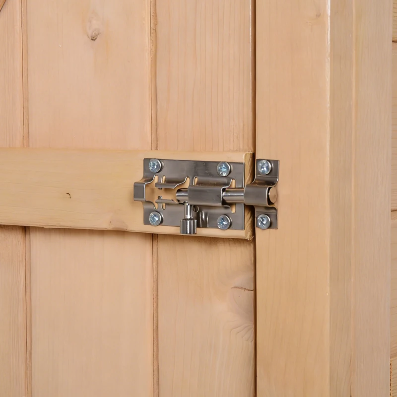 Outsunny Wooden Small Shed, Garden Storage Shed with Shelves and Bolt Latch, 75L x 56W x115H cm, Natural