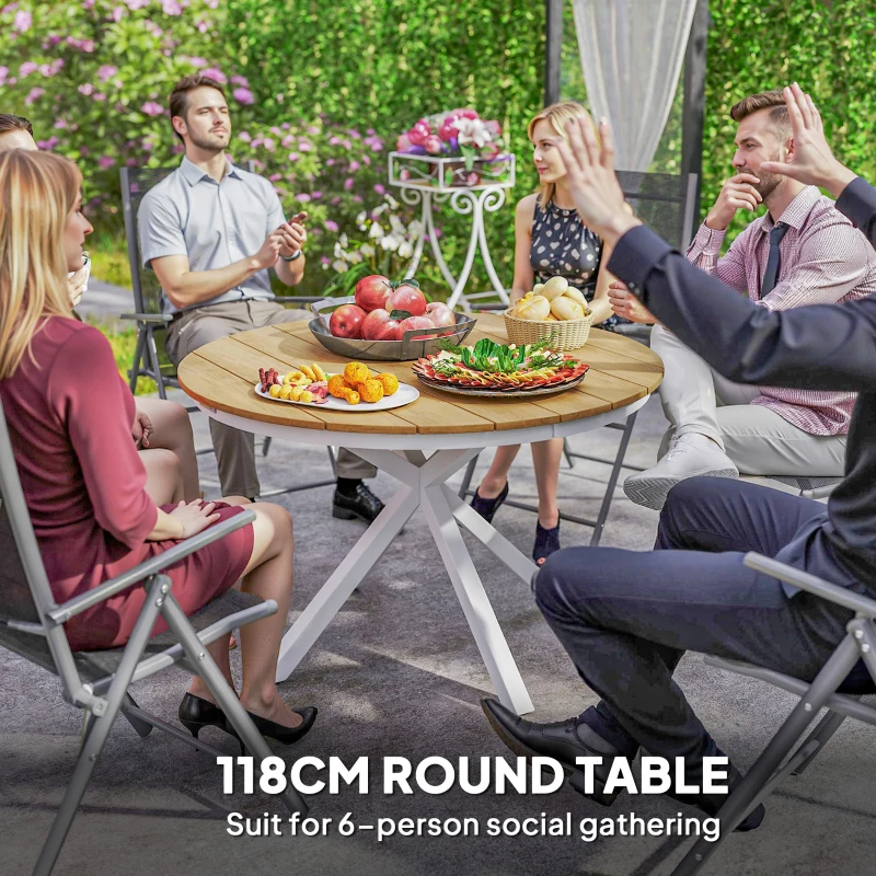 Stół ogrodowy Ø118cm, aluminiowy, odporny na warunki atmosferyczne