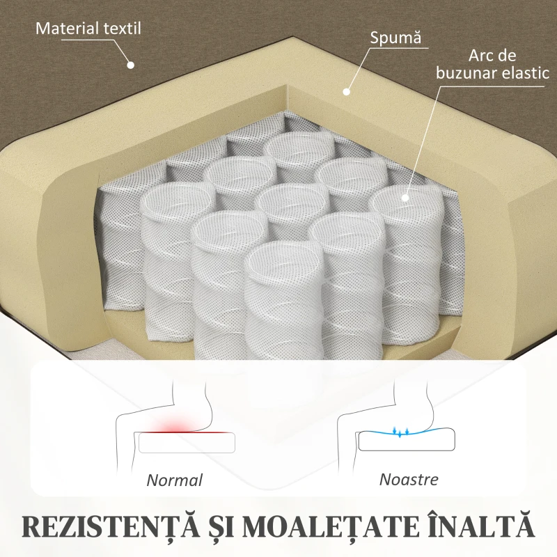 HOMCOM Fotoliu Relax Reclinabil Manual la 160° cu Suport pentru Picioare, Bej