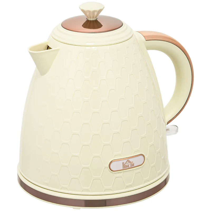 HOMCOM Czajnik, 2200 W, okno, filtr, szybkowar, Beżowy