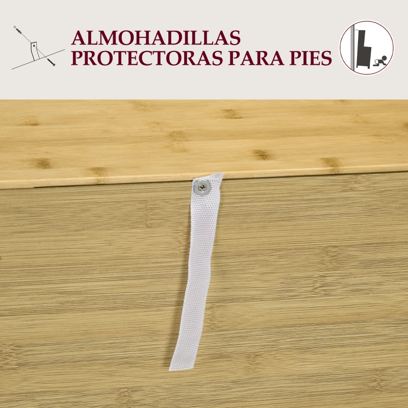 HOMCOM Aparador de Bambú de 2 Puertas Aparador de Salón Bohemio con 2 Estantes para Cocina Entrada 60x27x67,5 cm Natural