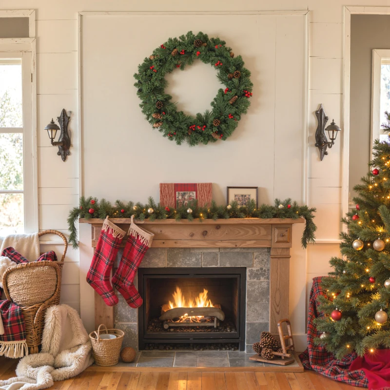 HOMCOM Guirlande de Noël artificielle 180 cm, décoration de Noël, 162 branches denses, pommes de pin, grappes de baies, vert