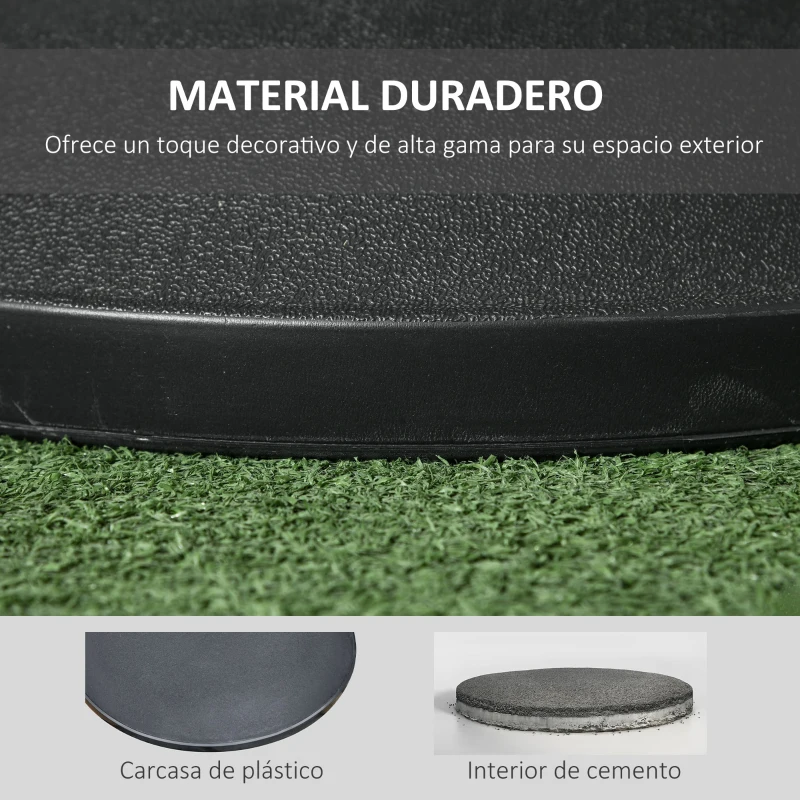 Outsunny Base para Sombrilla Redonda 25 kg Soporte de Parasol de Cemento para Sombrilla con Postes Ø33 mm Ø38 mm Ø48 mm