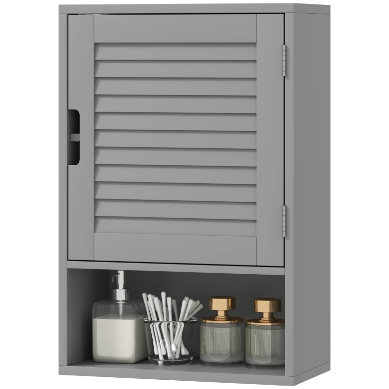 HOMCOM Bathroom Cabinet, Wall Mounted Storage Cabinet with Adjustable Shelves, 40 x 20 x 60 cm, Grey