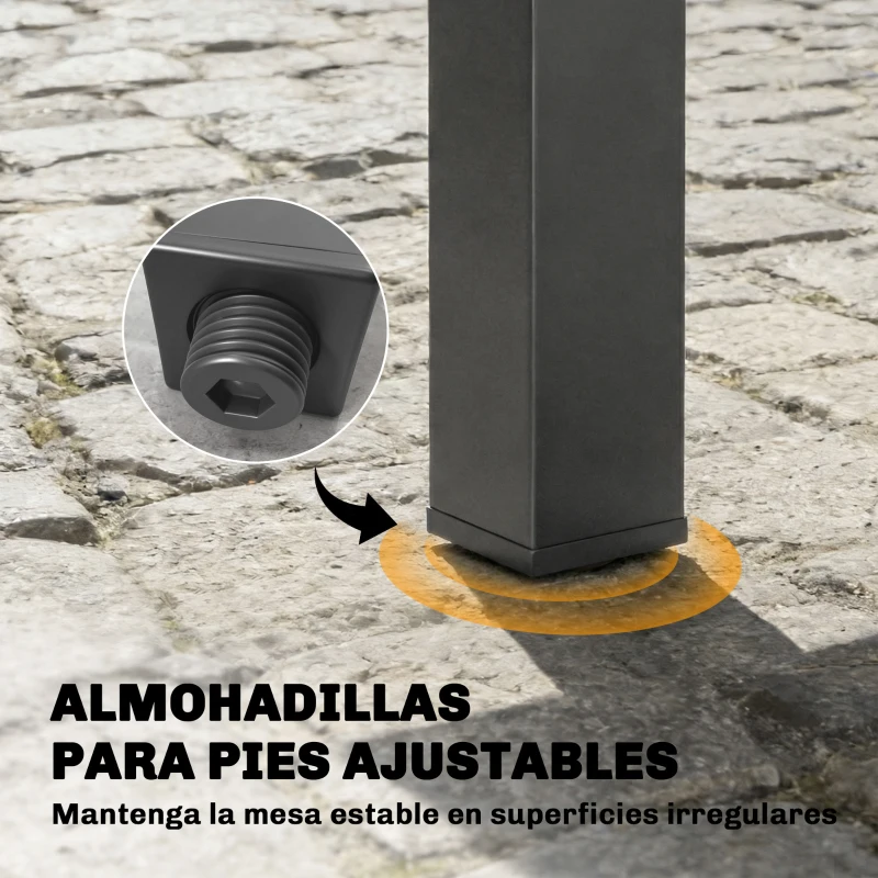 Outsunny Mesa de Comedor Exterior Extensible 135/270 cm para 6-10 Personas de Aluminio con Tapa de Listones Gris Oscuro