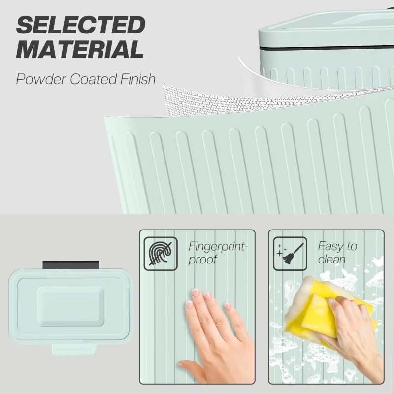 HOMCOM Kosz na śmieci do kuchni, 2 x 20 L, efektywne sortowanie odpadów, pedał nożny, tworzywo sztuczne, metal, zielony