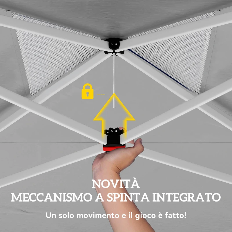 Outsunny Gazebo Pieghevole 3x3 m con Prese d'Aria, Sacchi di Sabbia e Borsa, in Tessuto Oxford e Metallo, Grigio Scuro