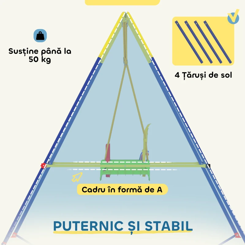 AIYAPLAY Leagăn 3-în-1 pentru Grădină, Leagăn pentru Bebeluși de Interior și Exterior, Înălțime Reglabilă, Cadru Pliabil din Oțel, Centură de Siguranță, Ușor de Montat, 9 Luni-8 Ani, Verde