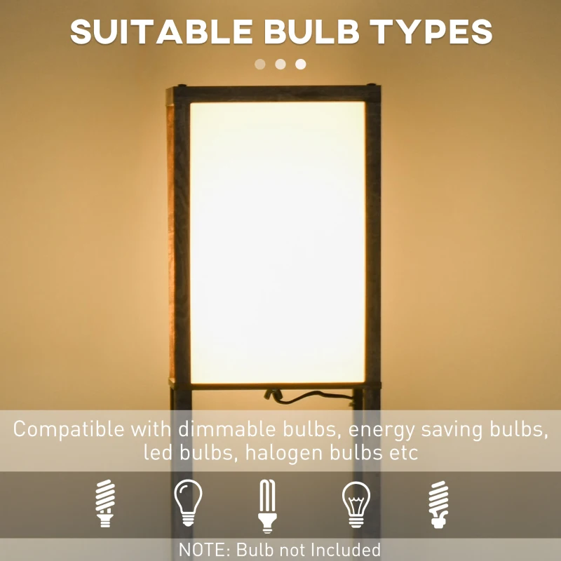 Lampa stojąca z półkami, E27 do 40W, Rustykalny brąz