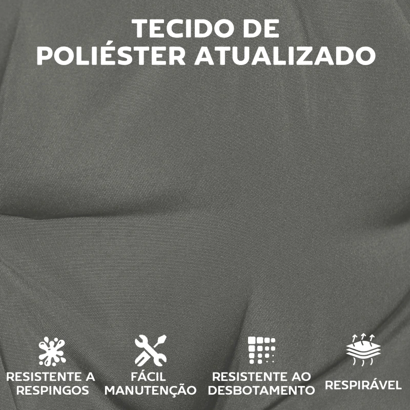 Outsunny Conjunto de 4 Almofadas para Cadeiras de Jardim com Laços e Base Antiderrapante Impermeáveis 39,5x39,5x10 cm Cinzento Escuro