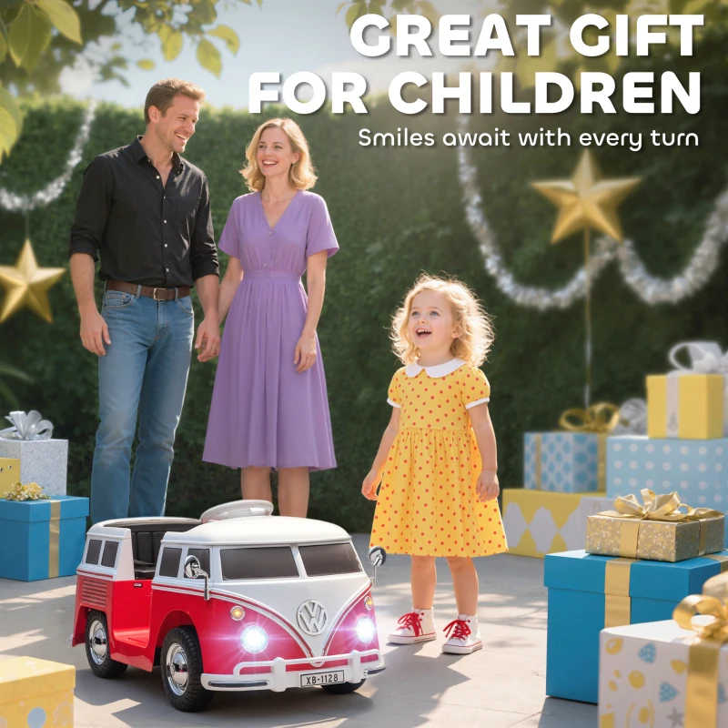 AIYAPLAY Elektryczny samochód dla dzieci, 12V pojazd dla dzieci z MP3, podwójny silnik, pojazd elektryczny z klaksonem, płynny start, 89x49x41,5 cm, Czerwony