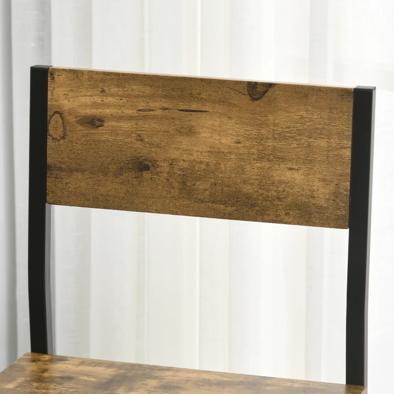 HOMCOM Bartafel met 2 stoelen 3-delige tafelset barstoel barkruk MDF naturel zwart