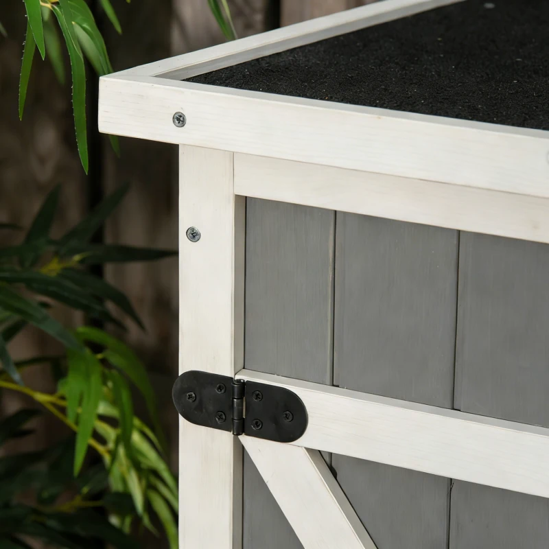 Outsunny Wooden Small Shed, Garden Storage Shed with Shelves and Bolt Latch, 75L x 56W x115H cm, Grey