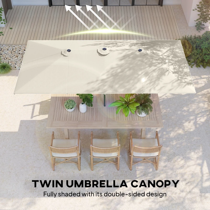 Outsunny Parasol ogrodowy 150 x 295 cm, regulowany, podwójny