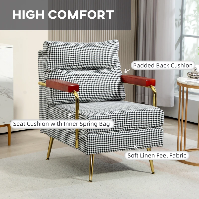 HOMCOM Fotel relaksacyjny, aksamitny, z podłokietnikami, szary