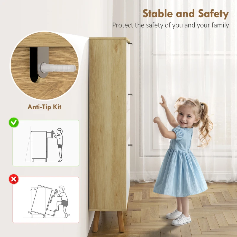 HOMCOM Dulap Slim Modern pentru Pantofi, cu 3 Sertare Rabatabile pentru 24 de Perechi, 80x24x127 cm, Alb