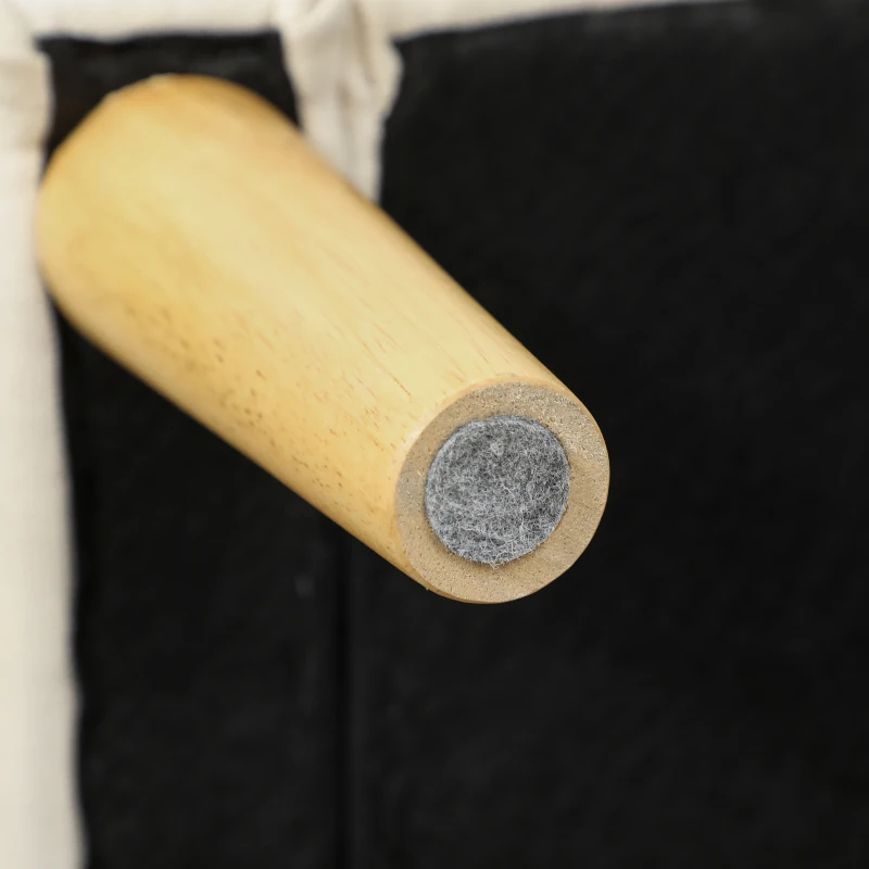 HOMCOM Canapé 2 places avec rangement, capitonnage à boutons, coussin, bois de caoutchouc, 117x62x78cm, Crème