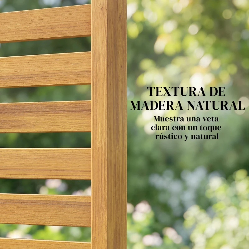 Outsunny Biombo de Madera 170x80 cm Biombo Separador de Ambientes Enrejado para Exterior Jardín Patio Terraza Marrón