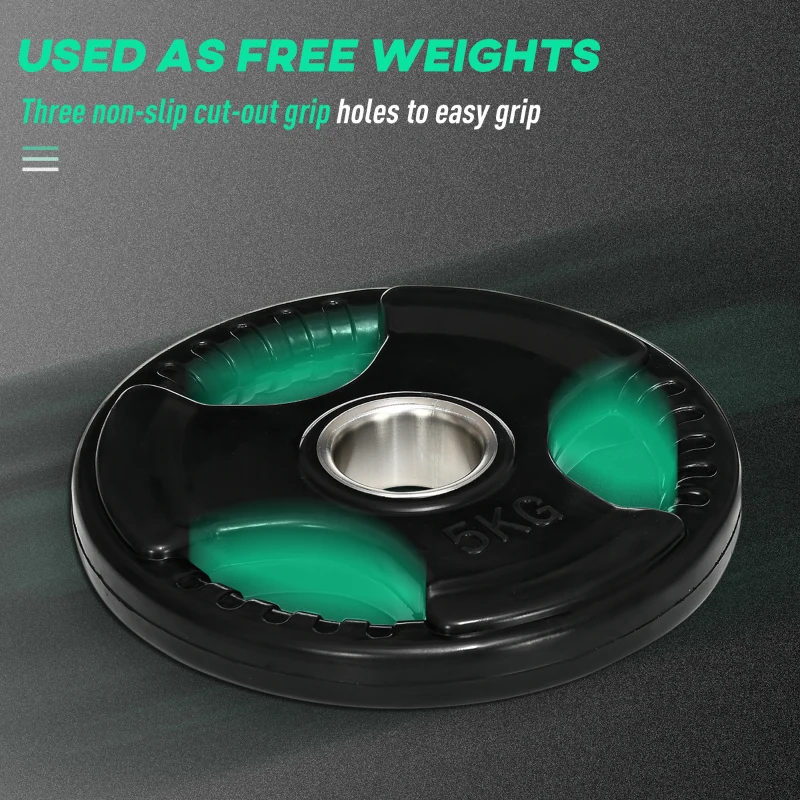 SPORTNOW Hantelka, 2 szt., 5 kg na hantelkę, trzy uchwyty, ochronne pokrycie gumowe, metal