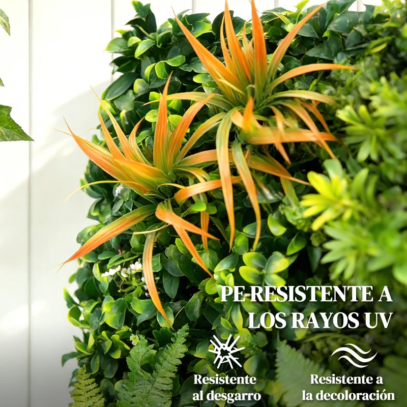 Outsunny Seto Artificial Ocultación Jardín en Rollo 1x1 m Valla de Privacidad de Hiedra Artificial para Balcón Exterior