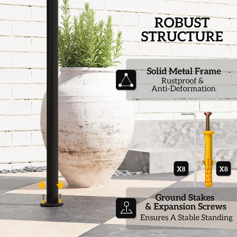 Outsunny Pawilon grillowy 242x232x248 cm wodoodporny, ognioodporny, z podwójnym dachem, beżowy