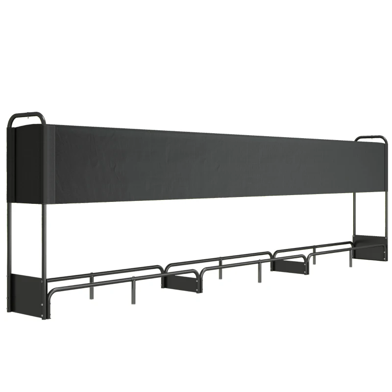 Outsunny Range bûches extérieur, abri bois de chauffage couverture imperméable 600D Oxford charge 600 kg 389 x 38 x 118 cm noir