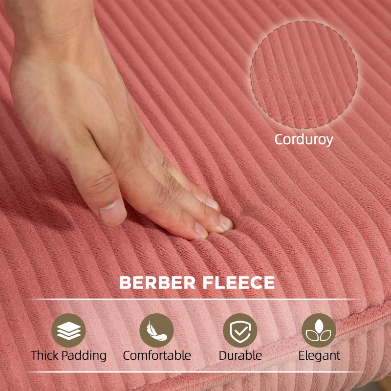 HOMCOM Fotel bujany z podłokietnikami, Kord, do salonu, szary