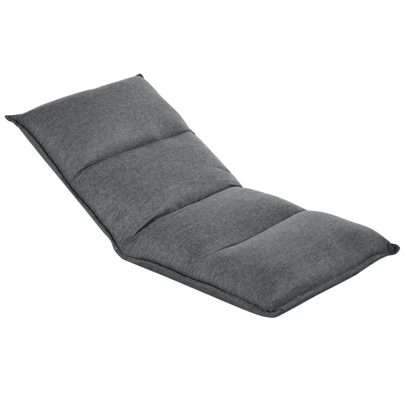 HOMCOM Fauteuil de sol paresseux dossier inclinable sur 5 positions - dim. L67 x P55 x H60 cm - gris
