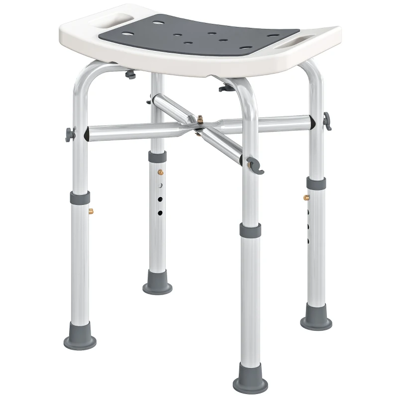 HOMCOM 44-51.5cm Aluminium Frame Shower/Bath Stool - Grey