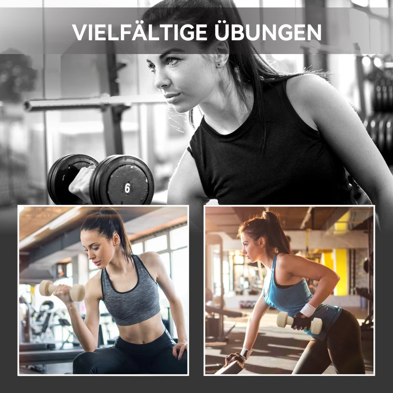 HOMCOM Hantelset 4 Paar 0,5kg-10kg Hanteln mit Koffer, Hantel-Set aus Gusseisen, Hexagon