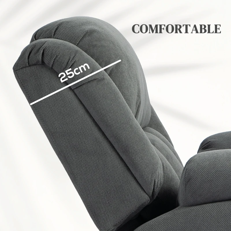 HOMCOM Recliner Armchair Lift Chair, Electric Recliner Chair with Vibration Massage and Heat, Wide Seat, USB Port, Grey