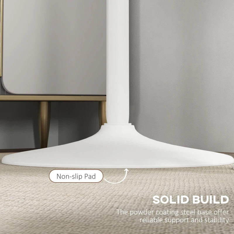 HOMCOM stół barowy, wysoki, Ø60 x 102 cm, okrągły stolik na przyjęcia, stolik do salonu i jadalni, stalowy, biały