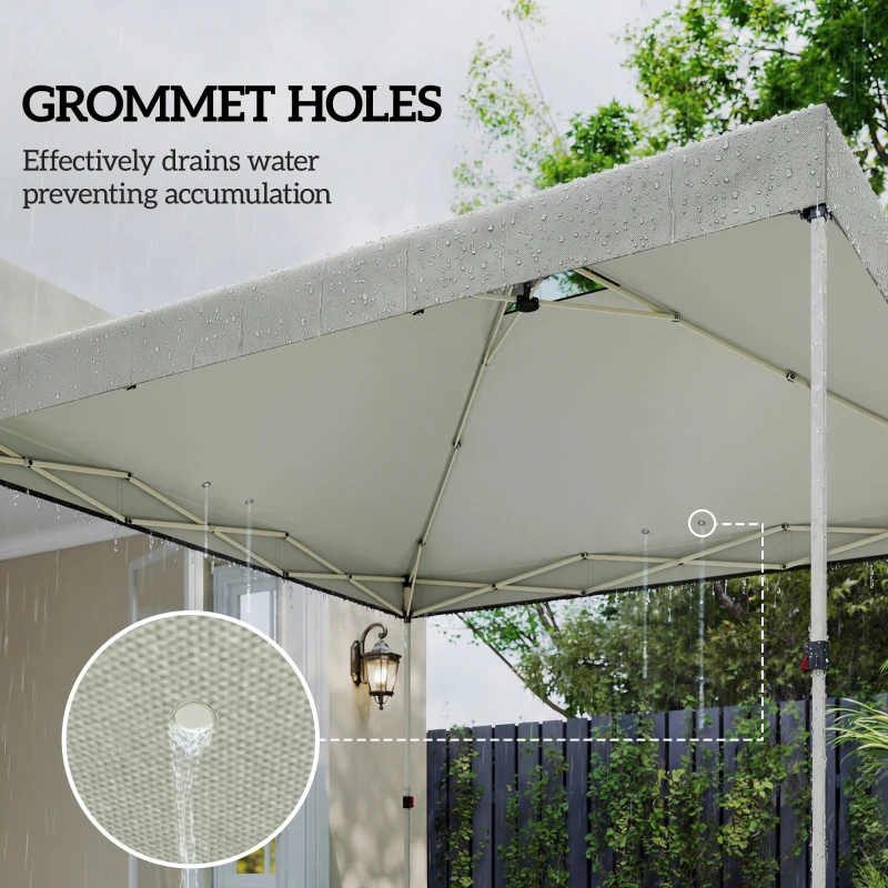 Outsunny Wymiana dachu pawilonu UV50+ wodoodporna z 8 otworami odpływowymi 3 x 3 m, jasnoszary