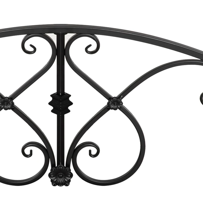 Outsunny Ponte de jardim em metal decoração de jardim com guarda-corpos laterais carga máxima 150 kg 102 x 48 x 49 cm preto