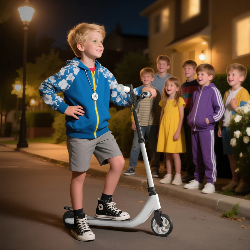 HOMCOM Electric Scooter, 120W Motor E-Scooter w/ 2 Adjustable Heights, and Rear Brake, Suitable for 6+ Years Old, Black and White