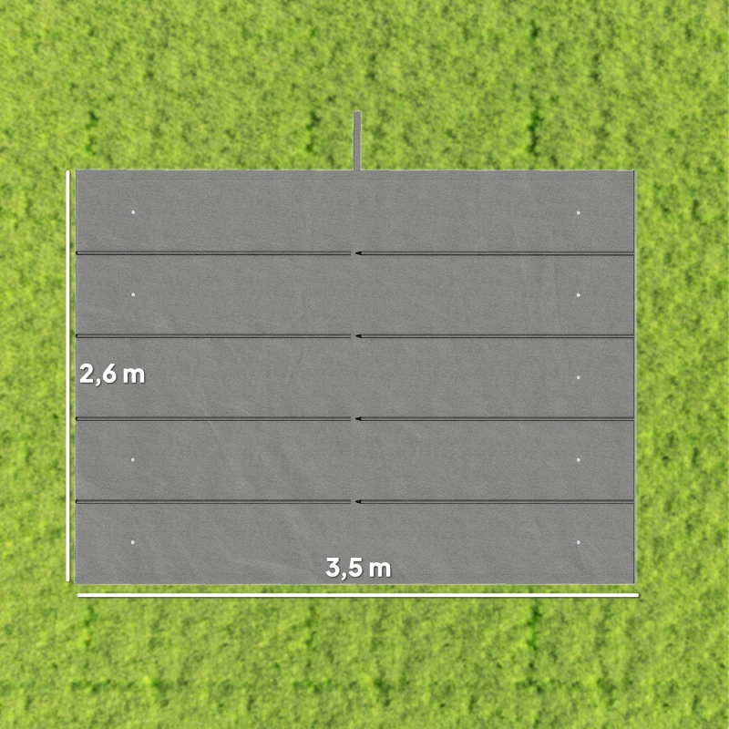 Outsunny Zastępczy dach do pergoli 4 x 3 m, rozsuwany, z otworami odprowadzającymi wodę, odporny na warunki pogodowe, poliester, jasnoszary