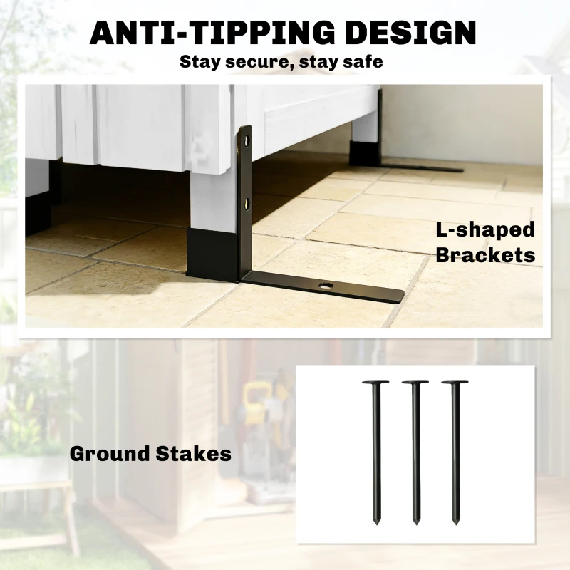 Outsunny Tuinkast Hout Extra Hoge Tuinschuur met Verstelbare Planken Magnetische Deur Gegalvaniseerd Dak Ventilatie