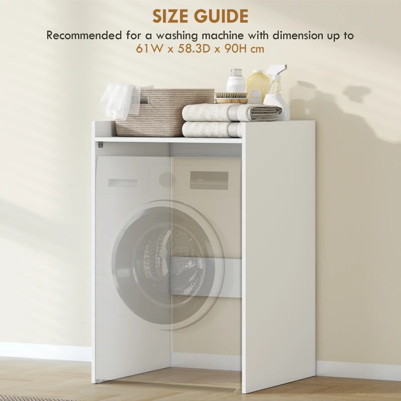 HOMCOM Szafka łazienkowa z otwartą półką, Szafka łazienkowa do małych przestrzeni, 64 x 60 x 97,5 cm, Biała