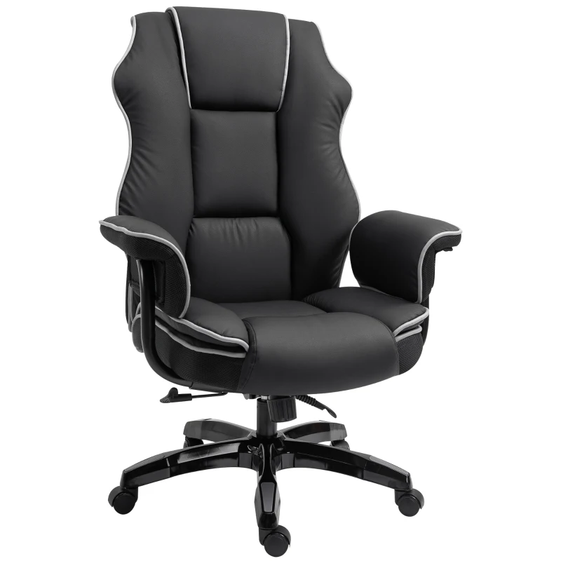Vinsetto Fauteuil de Bureau Gamer Chaise de bureau Chaise pour ordinateur Ergonomique avec Hauteur réglable Dossier Bascule et Inclinable Pivotante à 360° - 76L x 80l x 118-124H cm - Noir