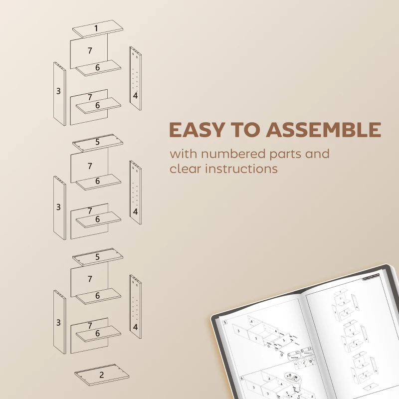 HOMCOM 260 Narrow CD Storage Unit - Rustic Brown