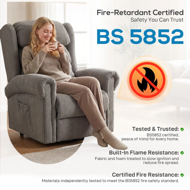 HOMCOM Velvet-Feel Electric Riser Recliner Chair, Power Lift Recliner Chair for Elderly with Remote Control, Dark Grey