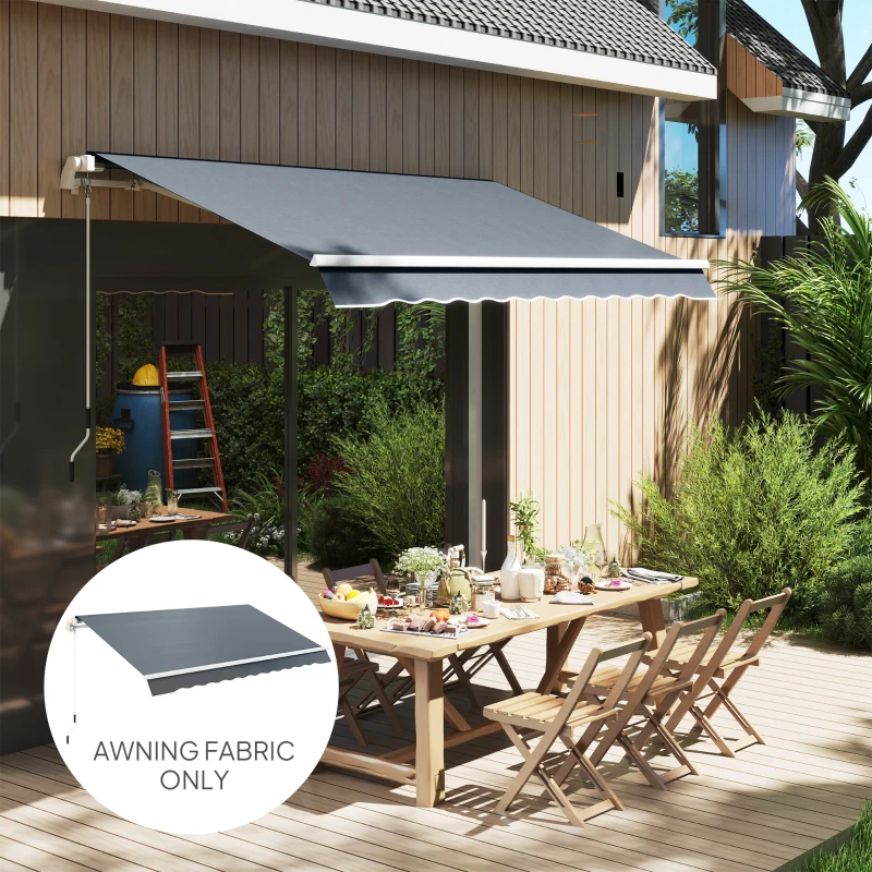 Outsunny Material de Înlocuire pentru Cort Retractabil 4x3 m din Poliester Anti UV 50+ Gri