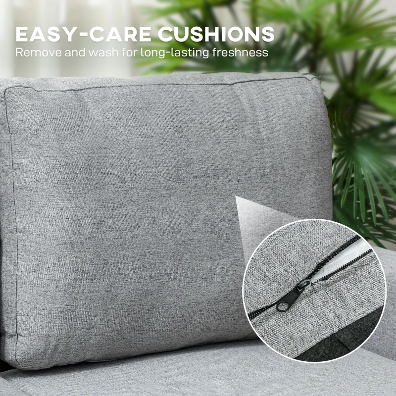 HOMCOM Three-Seater Storage Sofa Bed - Grey