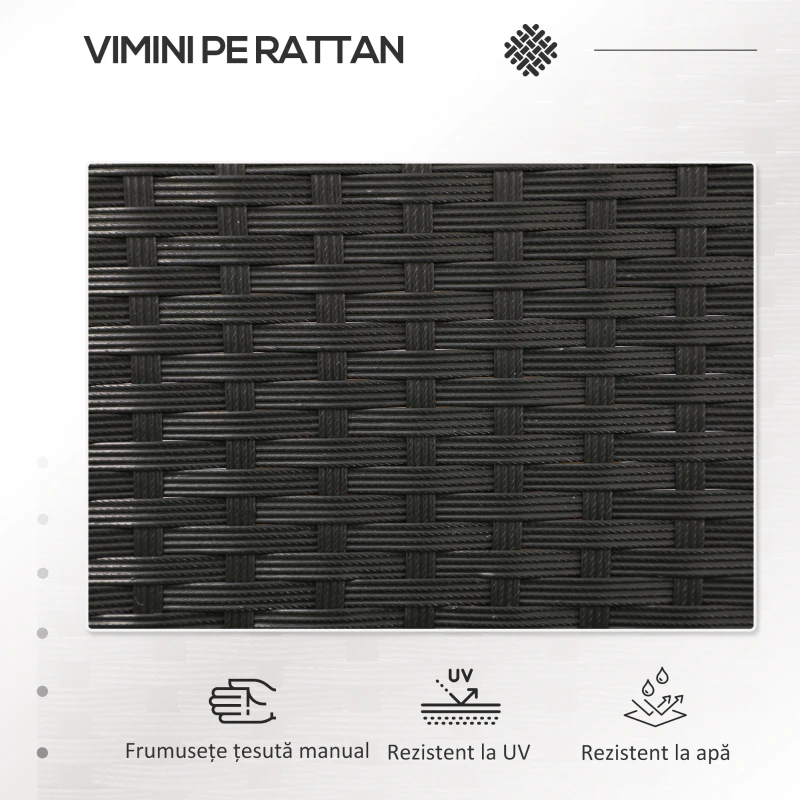 Outsunny Mobilier de Terasa pentru 2 Persoane cu Masa de Ceai