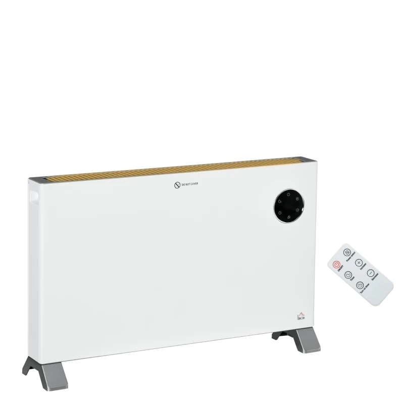 HOMCOM Radiateur électrique avec écran LED 800W/1200W/2000W protection contre la surchauffe blanc