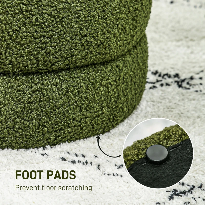 HOMCOM Hoker Okrągły, Podnóżek z Poduszką, Komfortowy