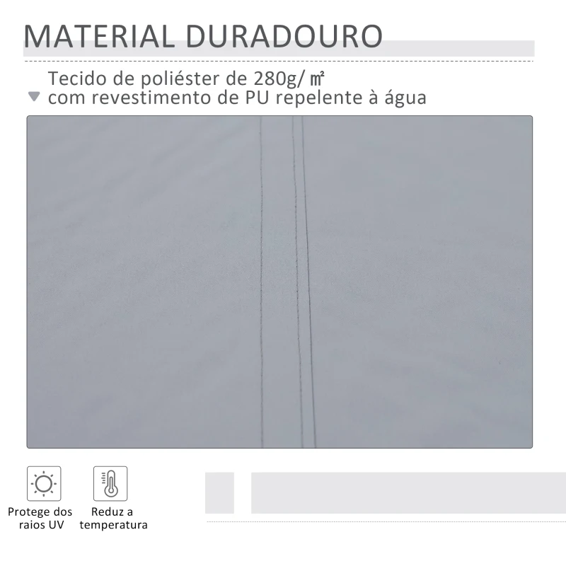 Outsunny Toldo Manual Retrátil 395x245 cm Toldo para Varanda com Manivela Anti-UV Estrutura de Alumínio para Jardim Janelas Cinzento