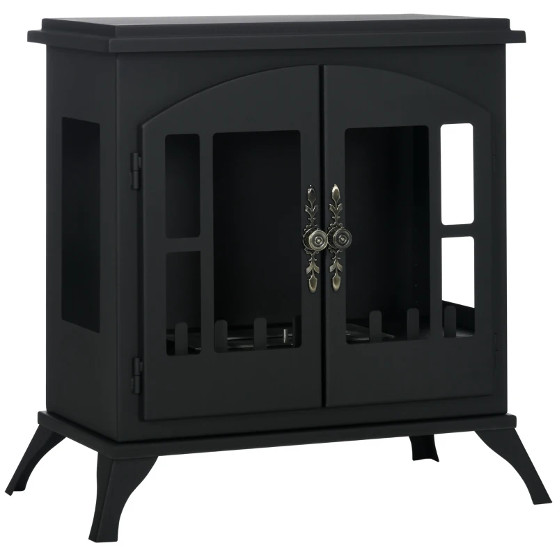 HOMCOM Cheminée à l'éthanol bioéthanol sur pieds avec réservoir 0,9 L environ 3 h de durée de combustion couverture 25 m² noir